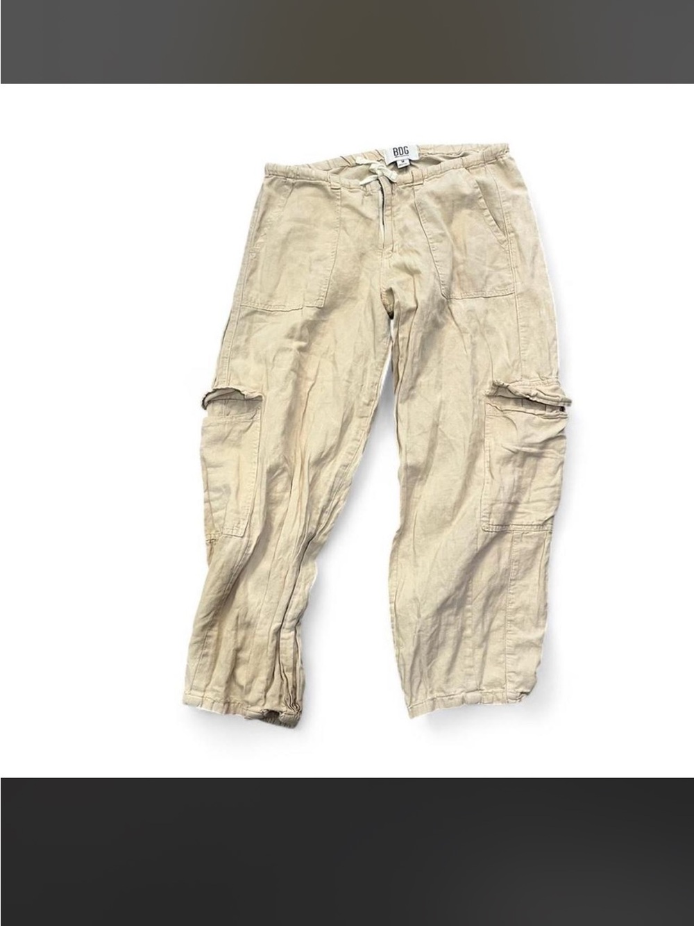 BDG Urban Outfitters tan cargo pants - cotton and linen blend! Size M.